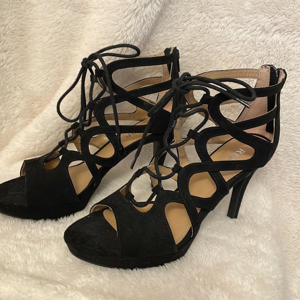 Report Black Spiked z heel Shoe. Size 9